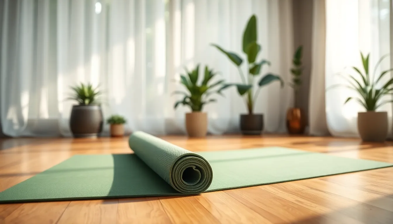 실내 운동하는 사람의 모습